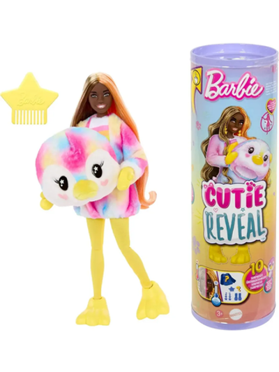Кукла Барби Кьюти Ревил | Barbie Cutie Reveal HKR40 | кукла-сюрприз в мягком костюме с аксессуарами Mattel | 3+