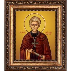 Павел Ксиропотамский преподобный. Икона на холсте.