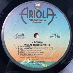 Винтажная виниловая пластинка LP Krokus Metal Rendez Vous (USA 1980)