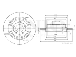Диск тормозной задний UNIO BRD-20379