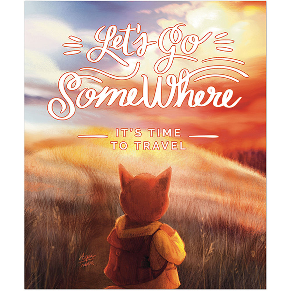 Тетрадь общая 48 листов на скрепке "Лисёнок-Путешественник"