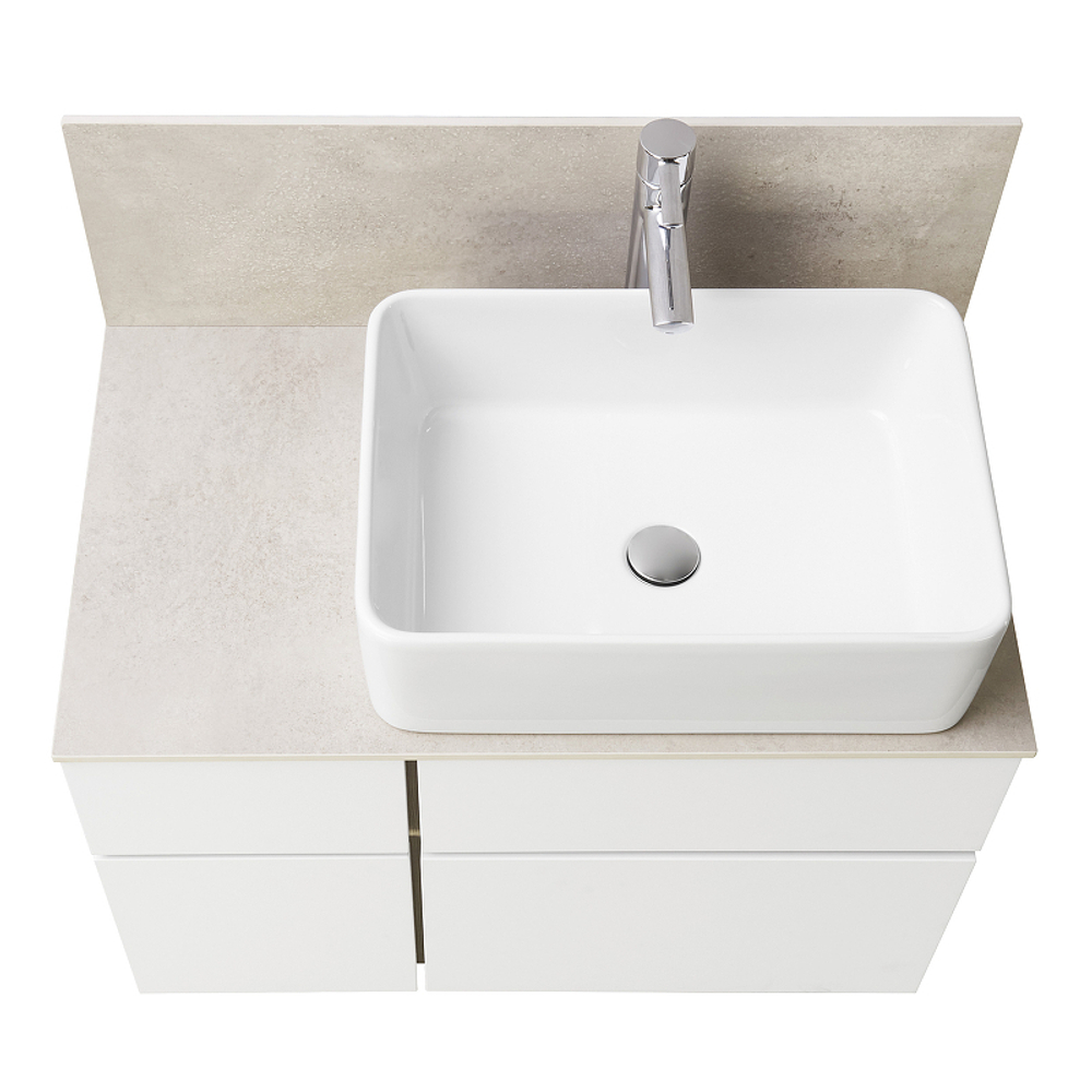 Столешница под раковину Aquaton Мишель 80 с панелью, керамогранит, бежевый (1A277203MIX40)