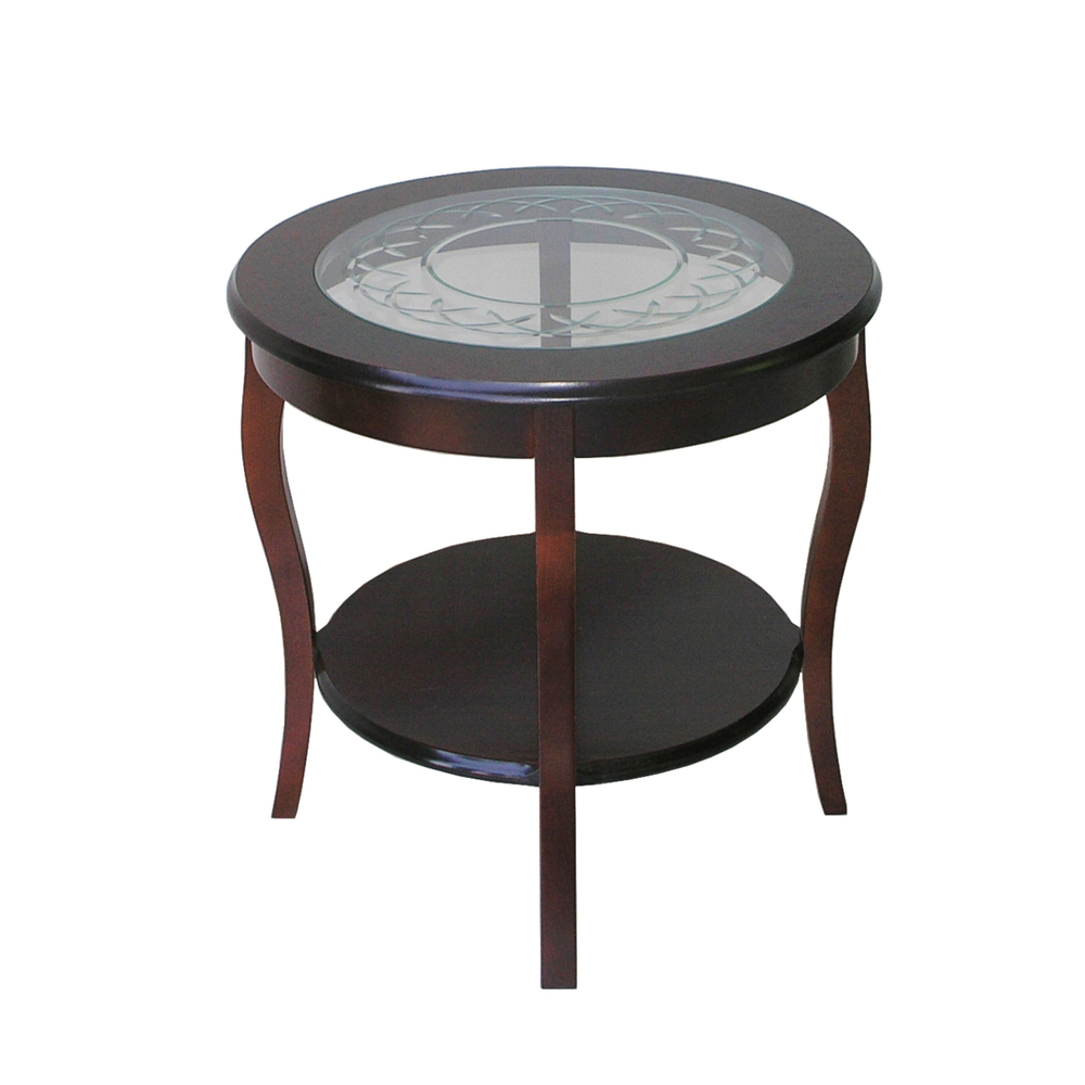 АЛЬТ-20-22 Стол журнальный с вкладной стекл. столешницей Ø600