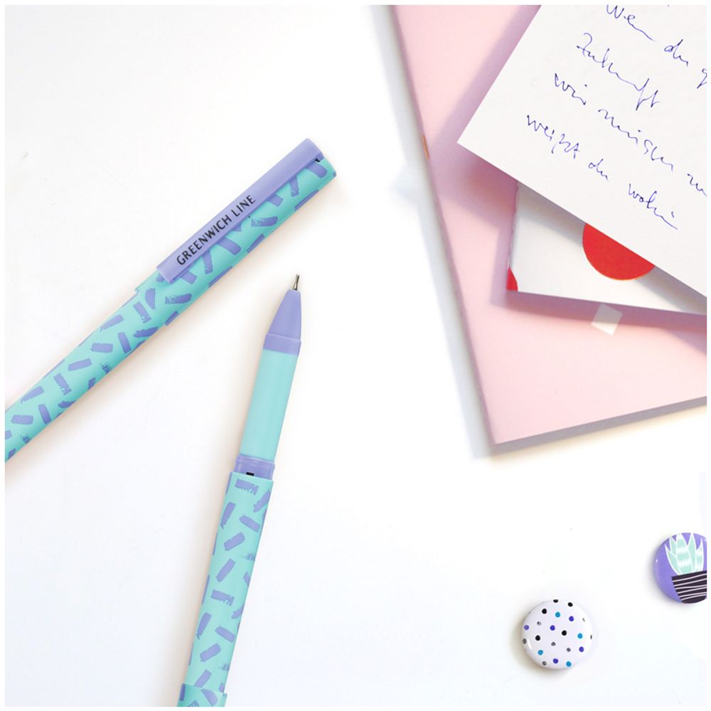 Ручка шариковая Greenwich Line "Pattern lavender" синяя, 0,7мм, игольчатый стержень, грип, софт-тач