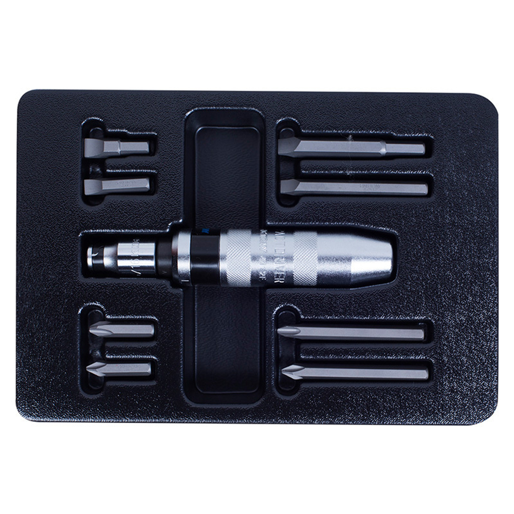 KING TONY (9-4128FR) Набор отвертка ударная 5/16" с принадлежностями, ложемент, 10 предметов