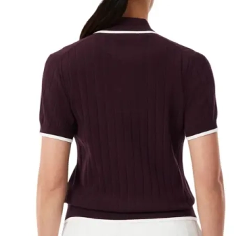 Женское теннисное поло Lacoste Short Sleeved Collar Golf Sweater - brown/white