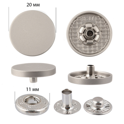 Кнопка установочная S-образная (Альфа), пр-во Китай, d 20 мм, матовый никель