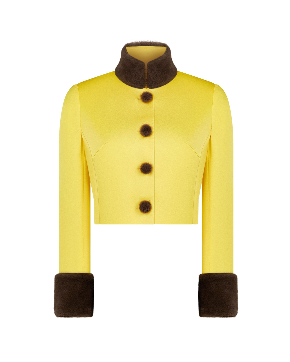 Жакет прямой с меховой отделкой