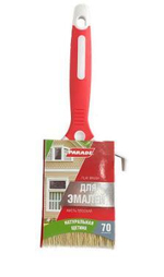 Кисть плоская  PARADE   70мм  ДЛЯ  ЭМАЛЕЙ,  натур. светлая  щет, 2-х комп. руч.  (Лакра) 7104013