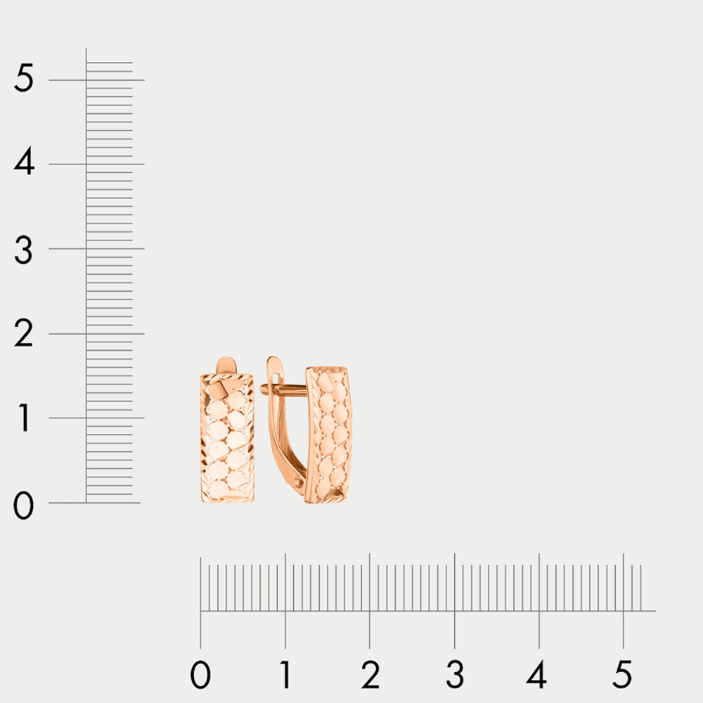 Серьги для женщин из розового золота 585 пробы без вставки (арт. АСд1000-3907)