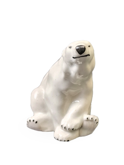 Фарфоровая статуэтка (миниатюра) "Белый медведь" ЛФЗ
