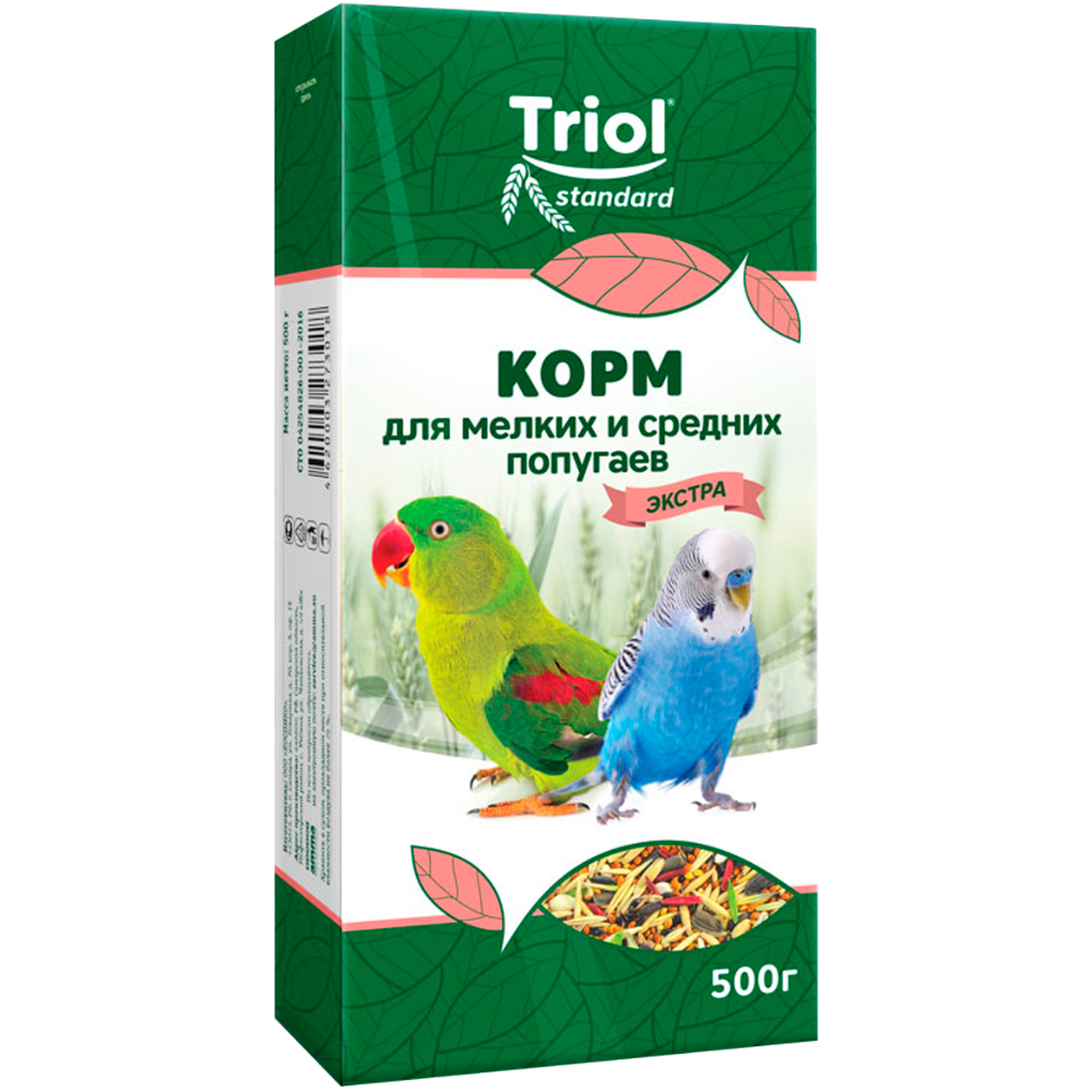 Корм Triol для мелких и средних попугаев экстра 500 гр