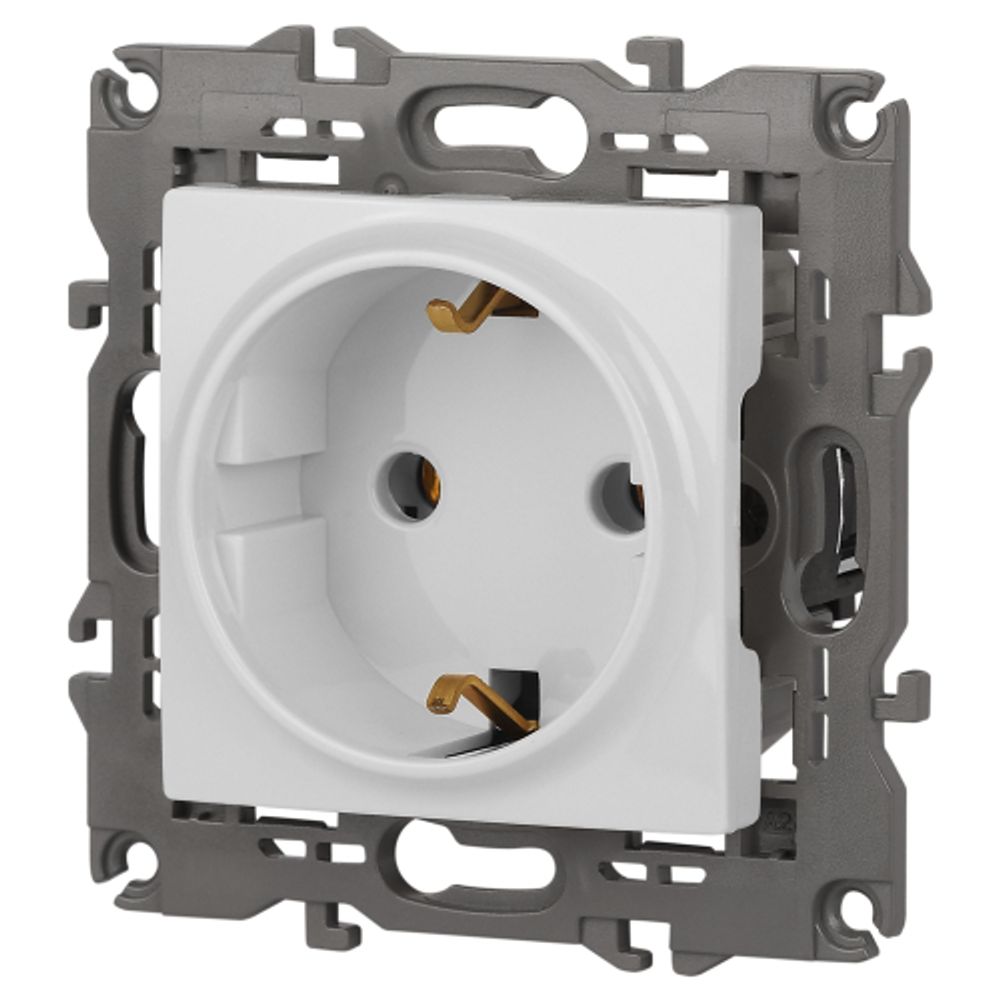 14-2101-01 ЭРА Розетка 2P+E Schuko, 16A-250В, IP20, Эра Elegance, белый