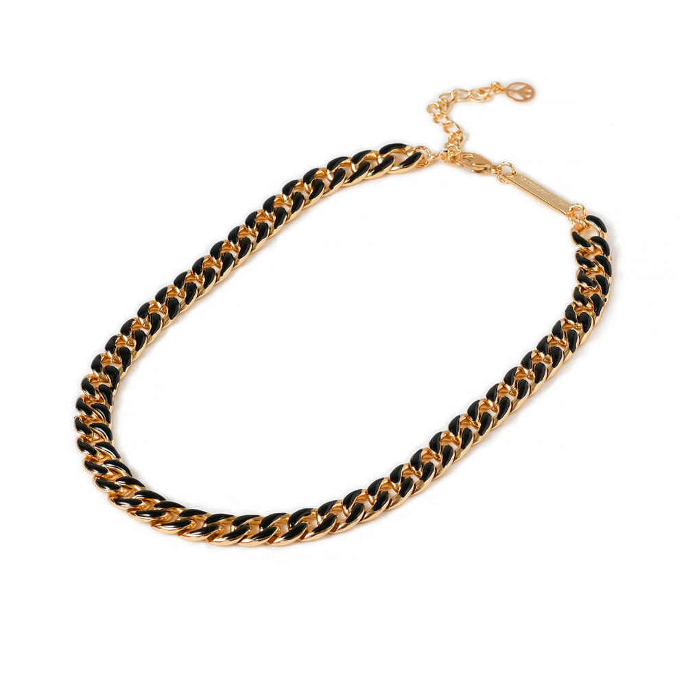 black enamel choker