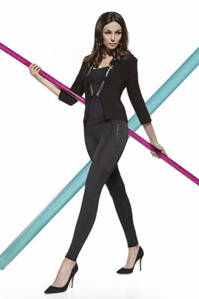 Легинсы Celine с карманами на замочках (Размер: L) (Цвет: черный)