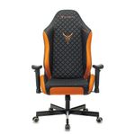 Кресло компьютерное Knight EXPLORE, 2 подушки, экокожа премиум, черное/оранжевое, 1628886