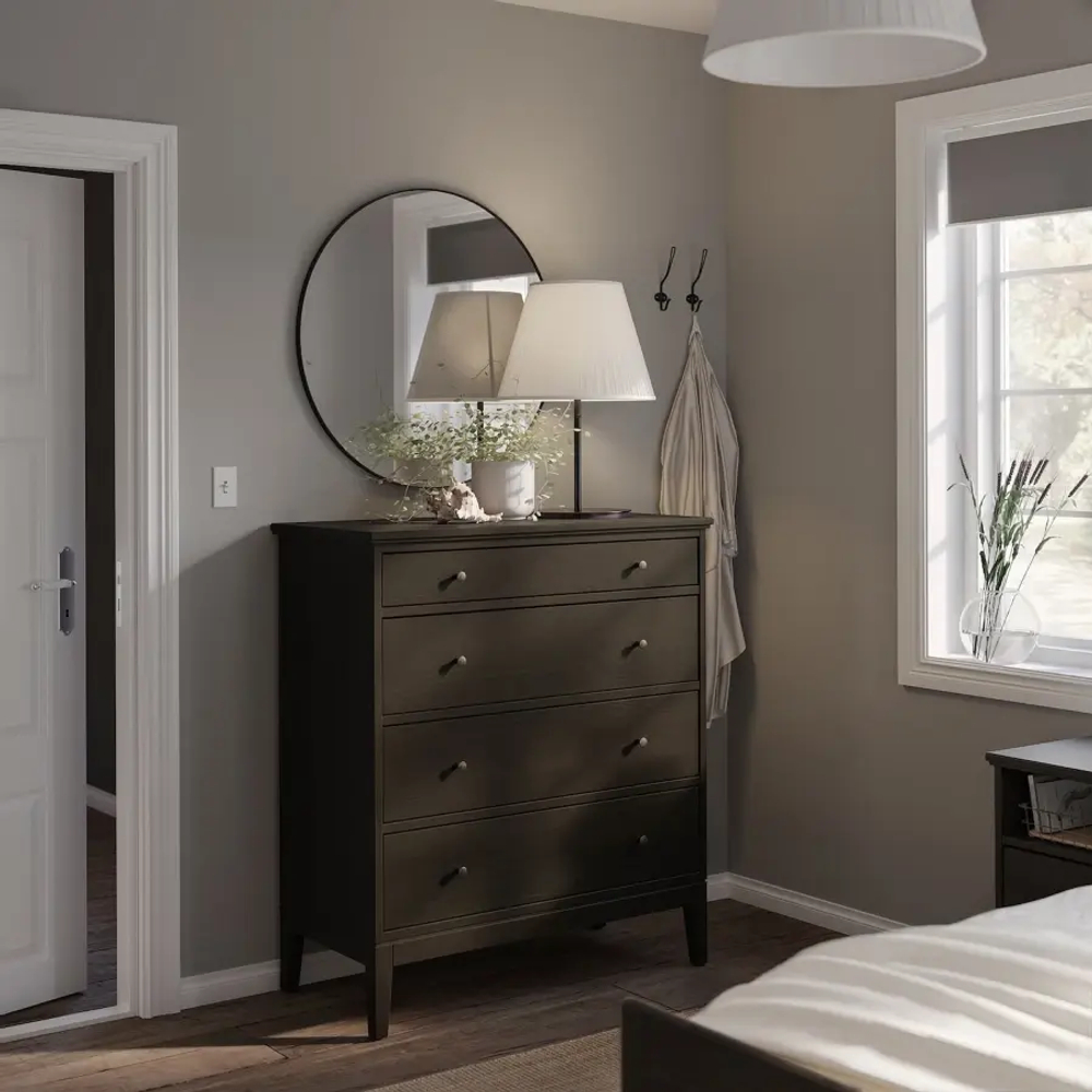 Комод с 4 ящиками - IKEA IDANAS/IDANÄS, 104x118 см, темно-коричневый ИДАНЭС ИКЕА