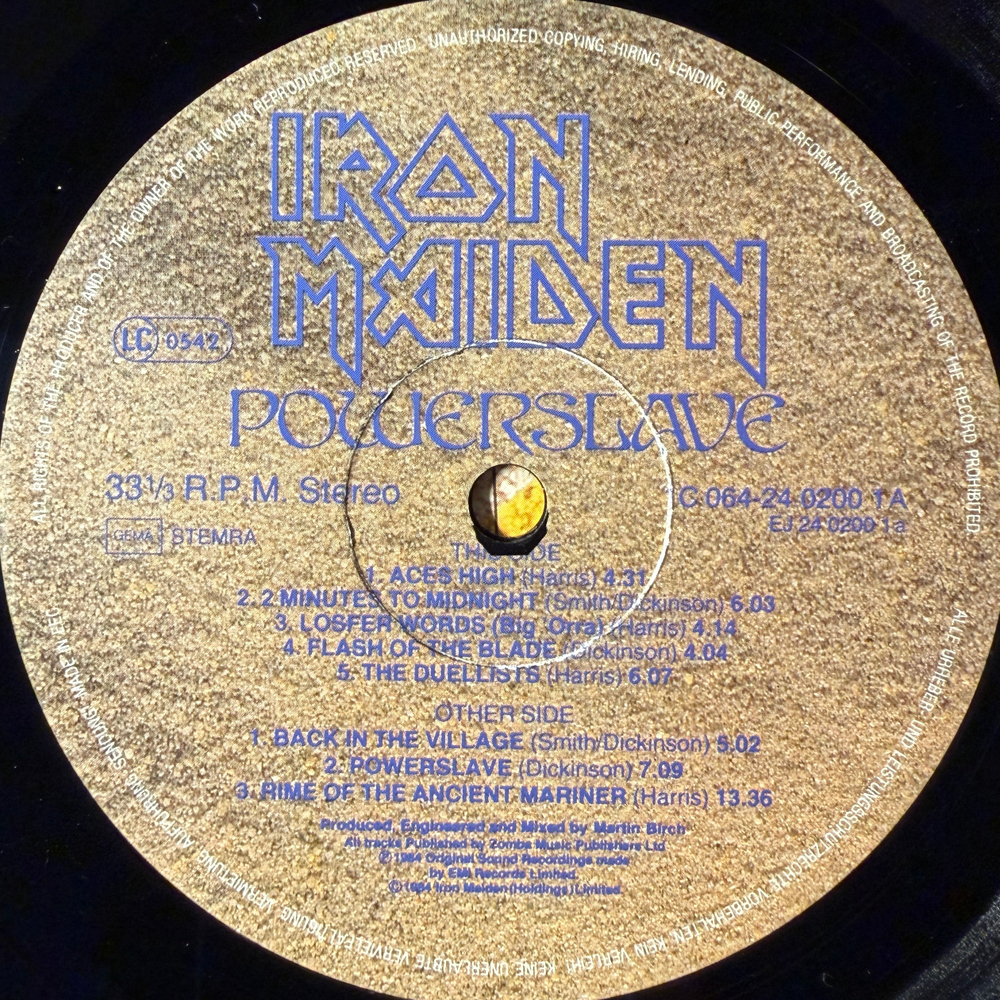 Iron Maiden ‎– Powerslave (Европа 1984г.)