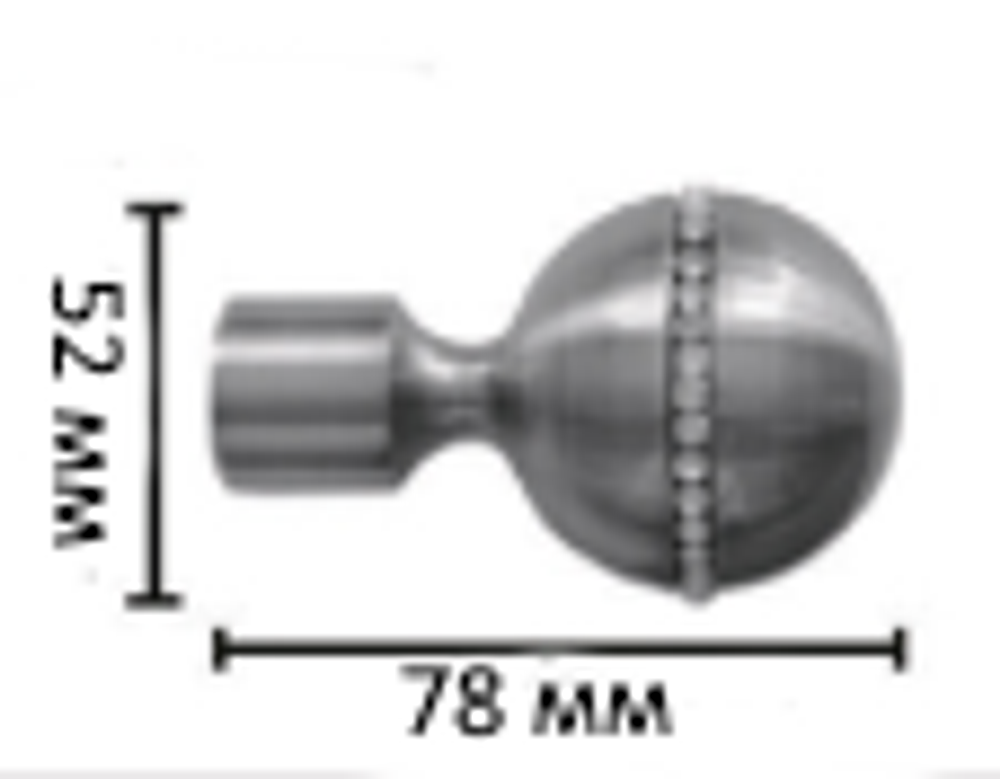 Наконечники "Шар со стразами Ост" кованых карнизов для штор d20 мм, цвет нержавеющая сталь