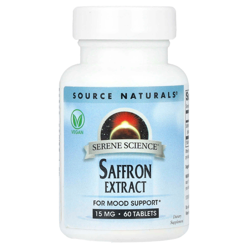 Source Naturals, Serene Science®, экстракт шафрана, 15 мг, 60 таблеток