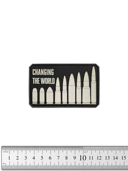 Шеврон Changing the World PVC. Чёрный