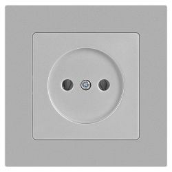 Розетка Intro Accent 6-201-03 2P 16А-250В IP20 СУ AL/CU алюминий