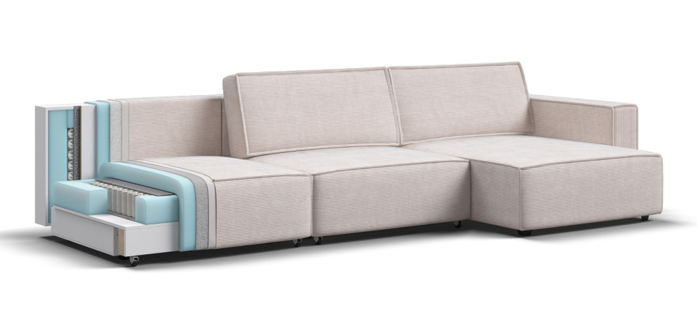 Угловой диван BOSS SOFT MODOOL MAX Вельвет CORD бежевый