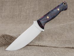 Нож для бушкрафта "Форест", сталь VG-10/Elmax, рукоять микарта (фиолетовая)