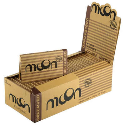 Бумага для сигарет блок "Moon" Double Brown Unbleached 12.5г/м 100л*25шт.