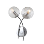 Настенный светильник 2x40Вт Е14, металл/стекло, хром, плафон прозрачный