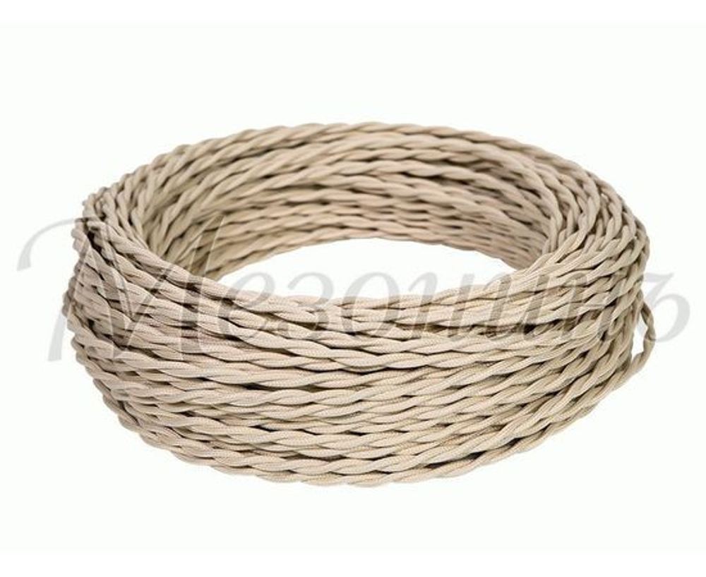 Витой ретро провод "Мезонинъ" 2х1,5 10м/уп СЛОНОВАЯ КОСТЬ GE70141-02