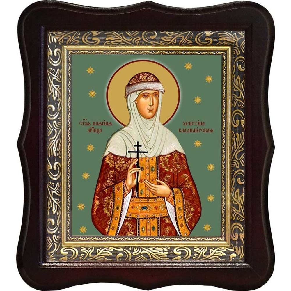 Христина Владимирская, святая княгиня мученица. Икона на холсте.