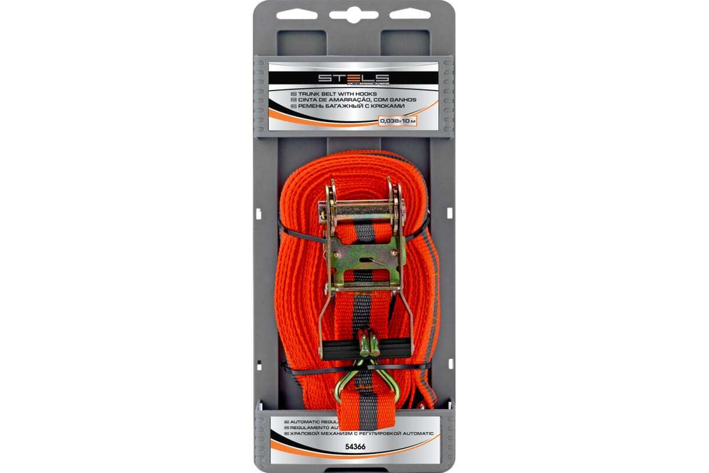 РЕМЕНЬ БАГАЖНЫЙ С КРЮКАМИ 0,038Х10М STELS 54366