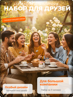 Кулоны (5шт.) для друзей "Кусочки пиццы".