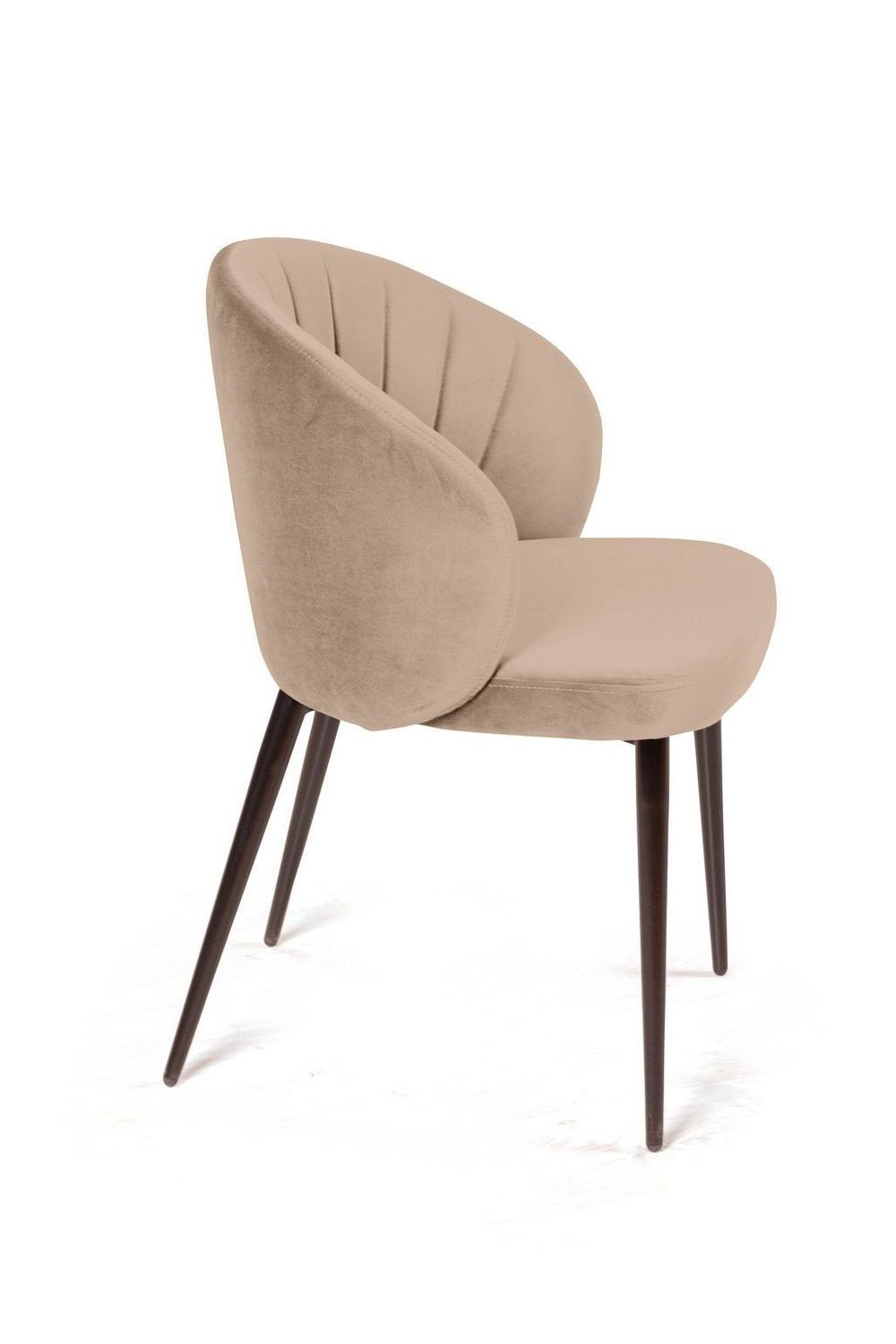 Стул Mont Blanc, бархат бежевый 5 / черный конус