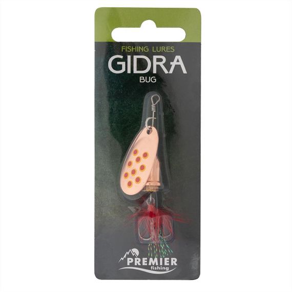 Блесна вращ. Gidra Bug №3, 9гр CU с мухой Premier (PR-SPRH12B-3CU)