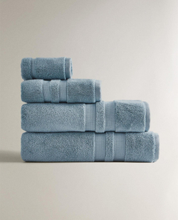 Zara Home - Очень мягкое двойное бордюрное банное полотенце, синий, 70х140 см