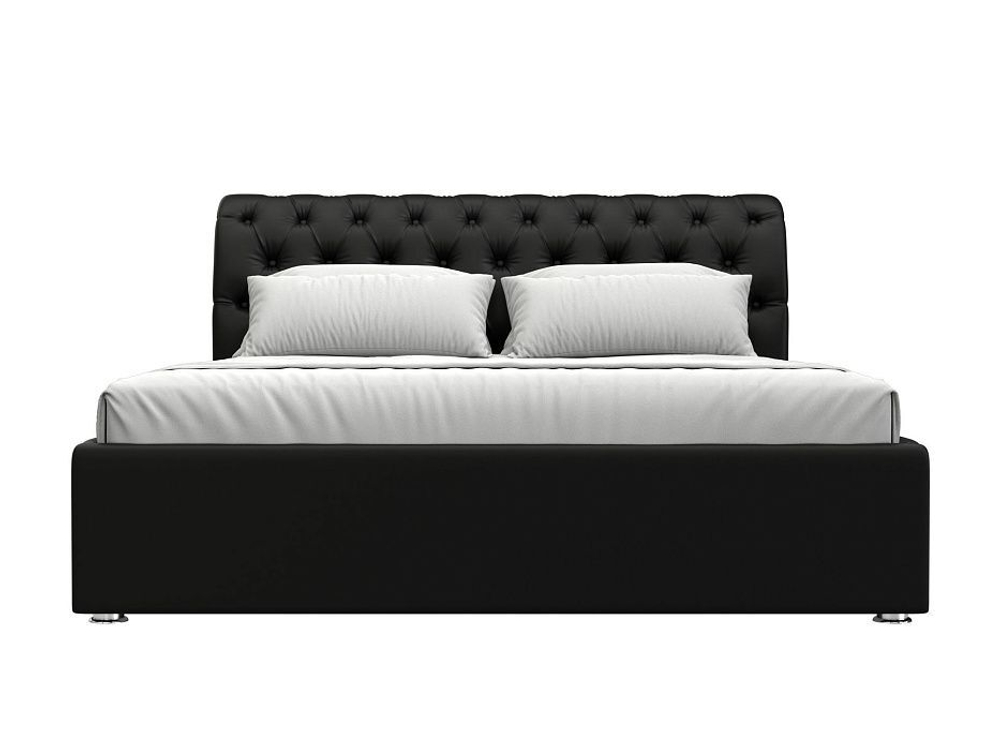 Кровать интерьерная Сицилия 160, Черный, Экокожа, 28486