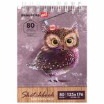 Скетчбук, белая бумага 120 г/м2 125х176 мм, 80 л., гребень, твердая обложка, BRAUBERG ART DEBUT, 112988