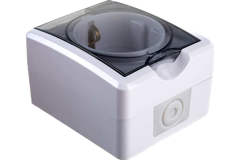 Розетка 1-местная накладная IP54, шторки, 16A-250В, белый Эксперт ЭРА