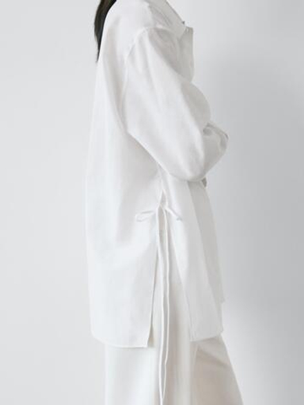 Massimo Dutti Рубашка с завязками, белый