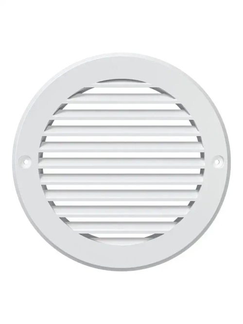 Решетка вентиляционная кругл, неразъемная, наклон жал, 150мм с фланц 125мм,(А12RK), ERA AUR