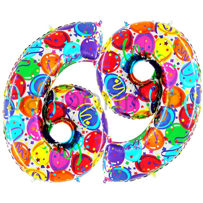 Шар ЦИФРА 6/9 Разноцветные шары 40" 102 см