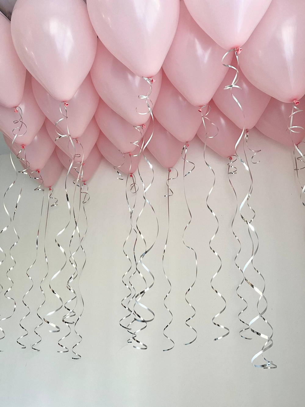 Воздушные шары на потолок 21шт нежно розовые №3805