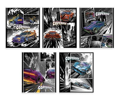 Тетрадь А5 48л. клетка "Гонки" (Феникс+)