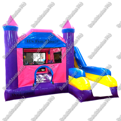 Коммерческий батут "Башня розовой феи", 4*3*4 м