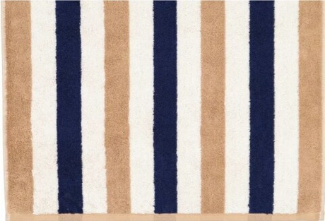 Полотенце 30х50 Cawo 6213 бежевое/синее