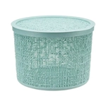 Коробка БЯЗЬ с крышкой D22см 4,5л Морская волна