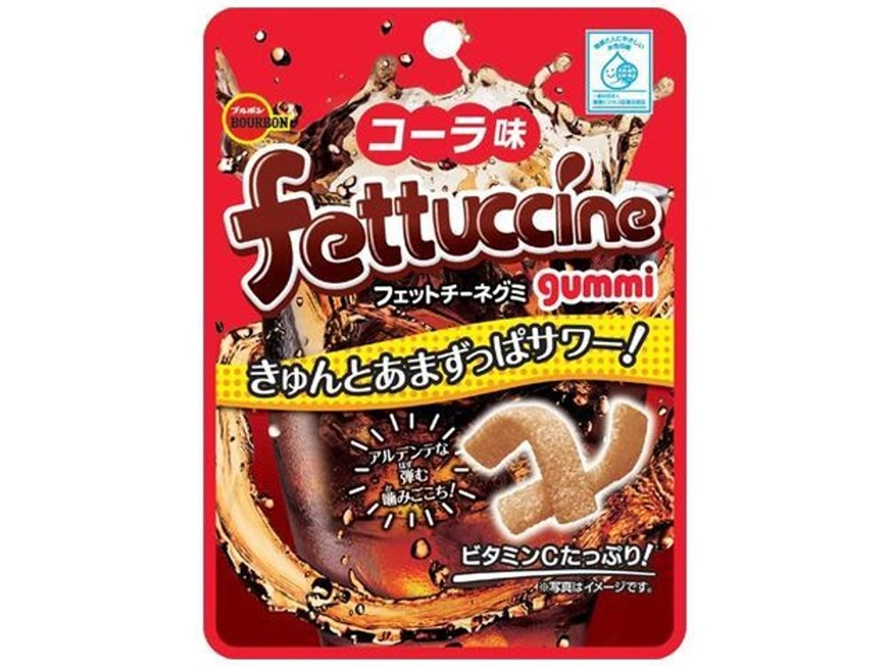 Конфета жевательная (мармелад) BOURBON Fettuccine gummi cola вкус колы 50г