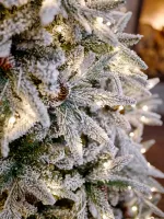 Заснеженная елка с гирляндой встроенной «ile Grande» (Литая+пвх) от 1,8 м до 2,4 м